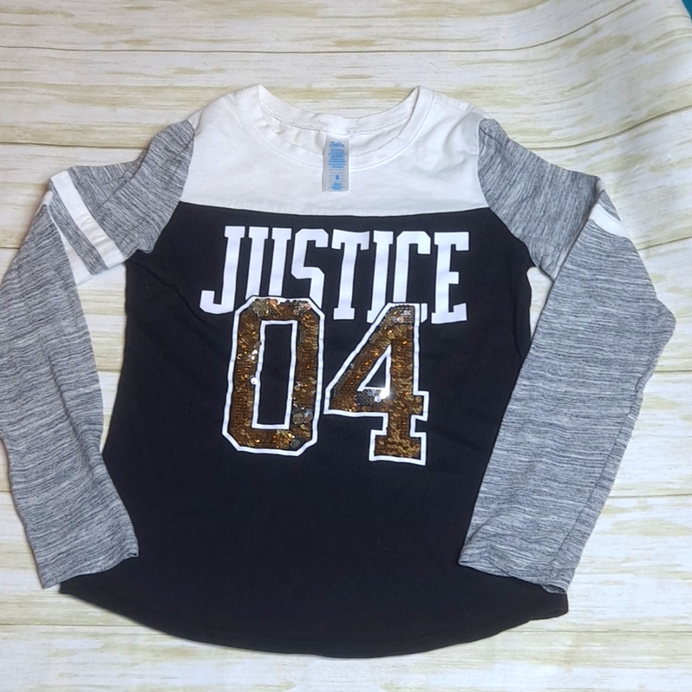 Justice Size 8 Sequin Long Sleeve Top